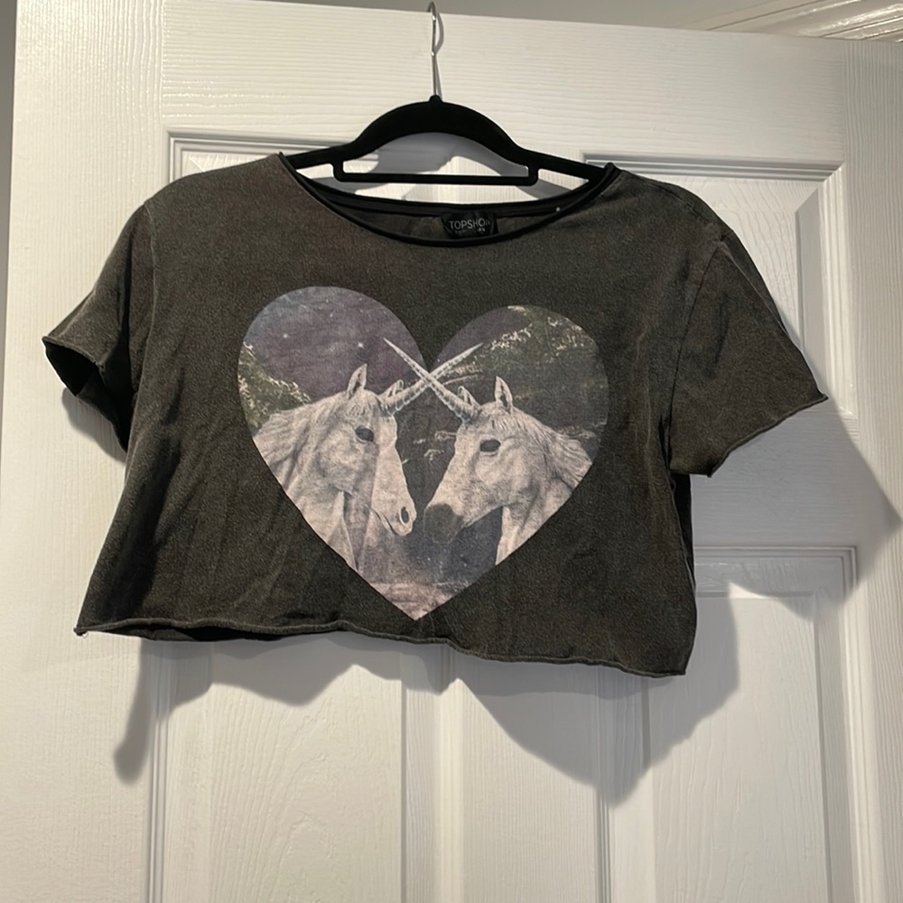 TOPSHOP Unicorn Crop Top